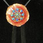 Verkocht Ketting Bloem Blauw € 22,50